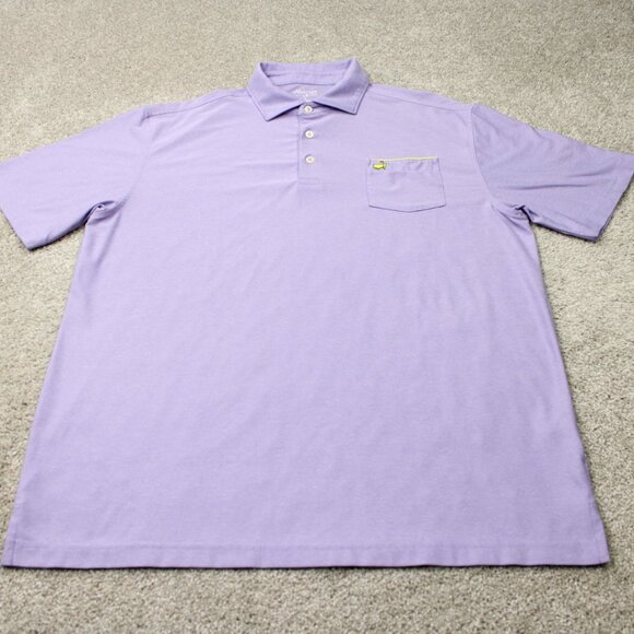 Masters Tech Polo Shirt Mens Large Purple Augusta Golf Polyester Stretch S/S - Picture 2 of 14